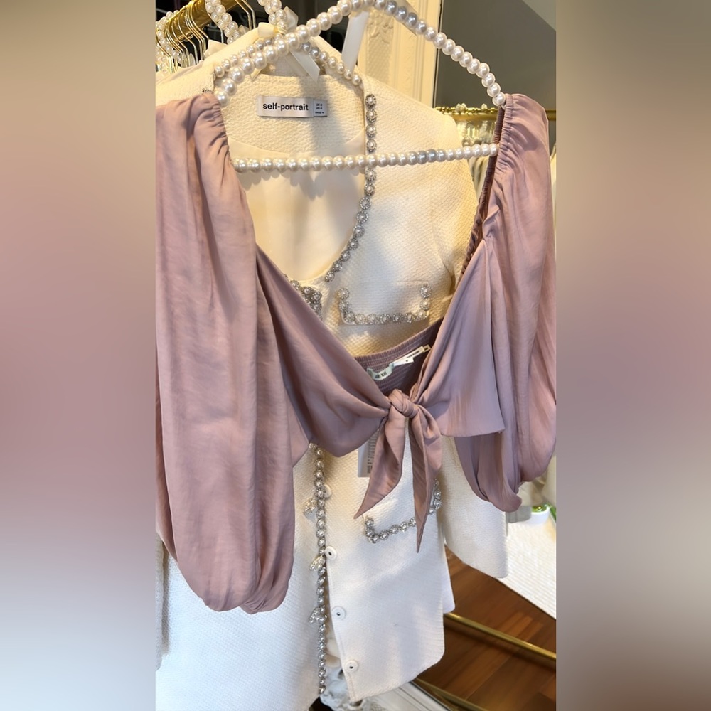 Urban Outfitters Kimchi Blue Pink/Rose Tie Front Silky Top